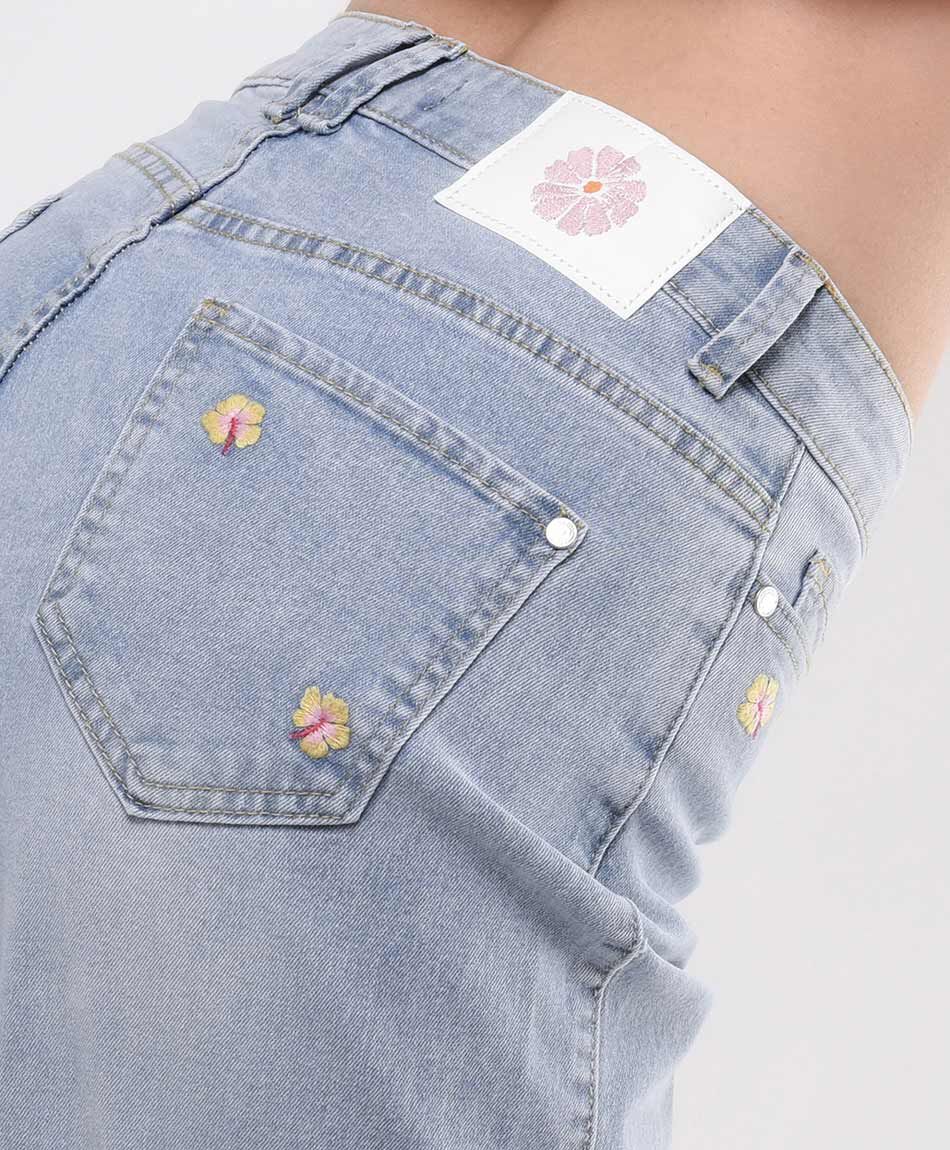 Jeans mujer bordados wide