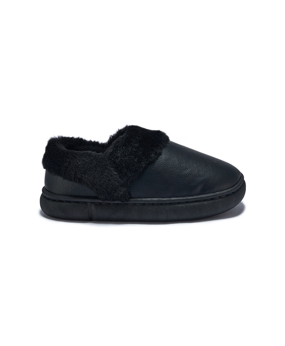 Zapatillas de descanso mujer peludo black
