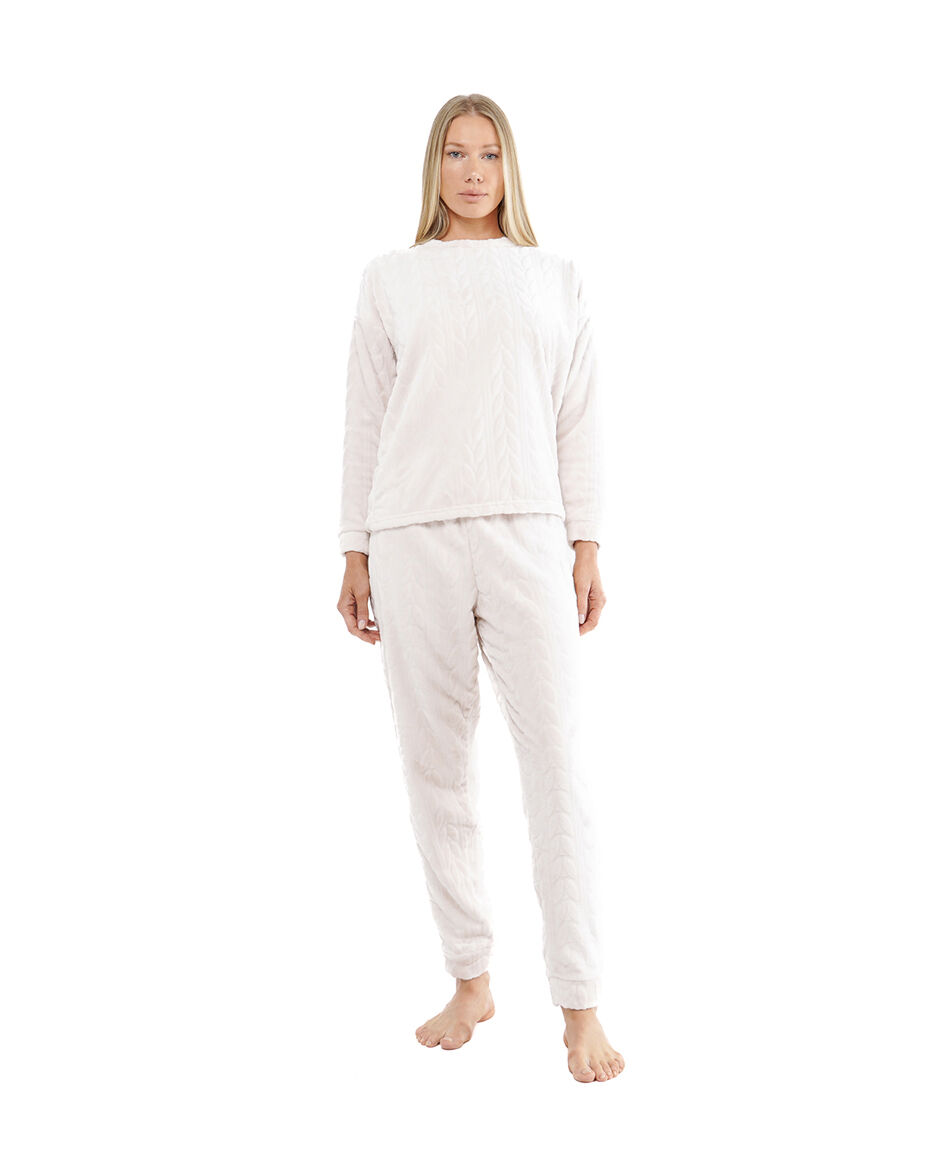 Pijama mujer hojas jacquard