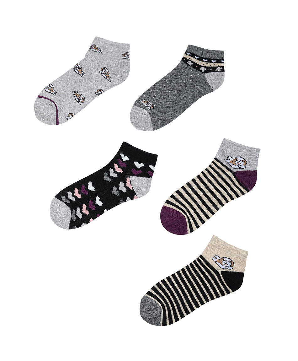 Pack 5 medias mujer mix dise&ntilde;os