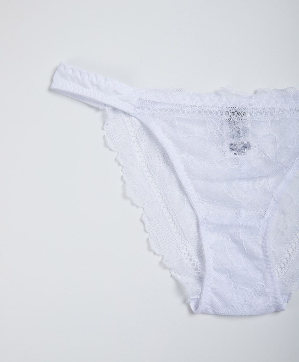 Tanga mujer floreado bordado