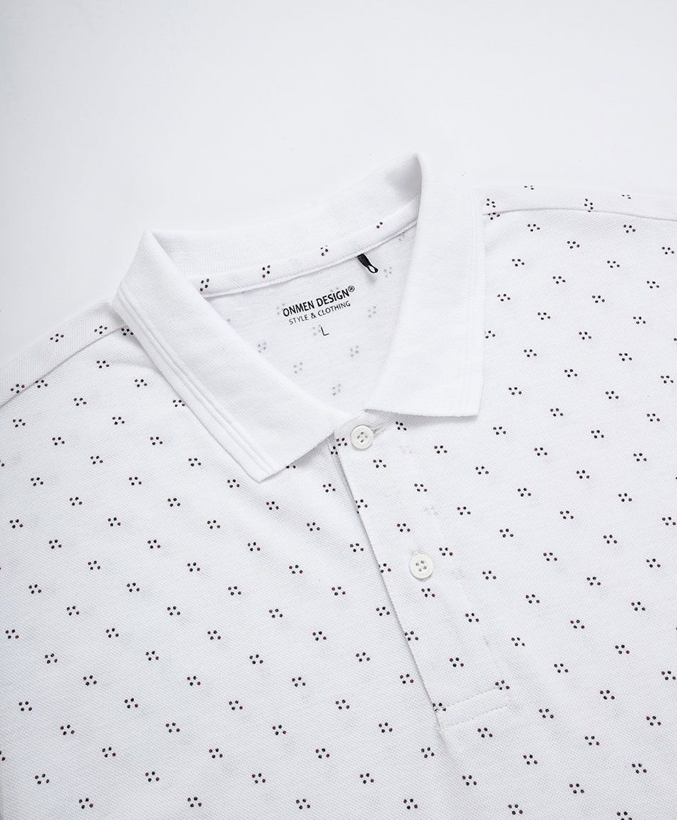 Remera hombre cuello polo puntitos