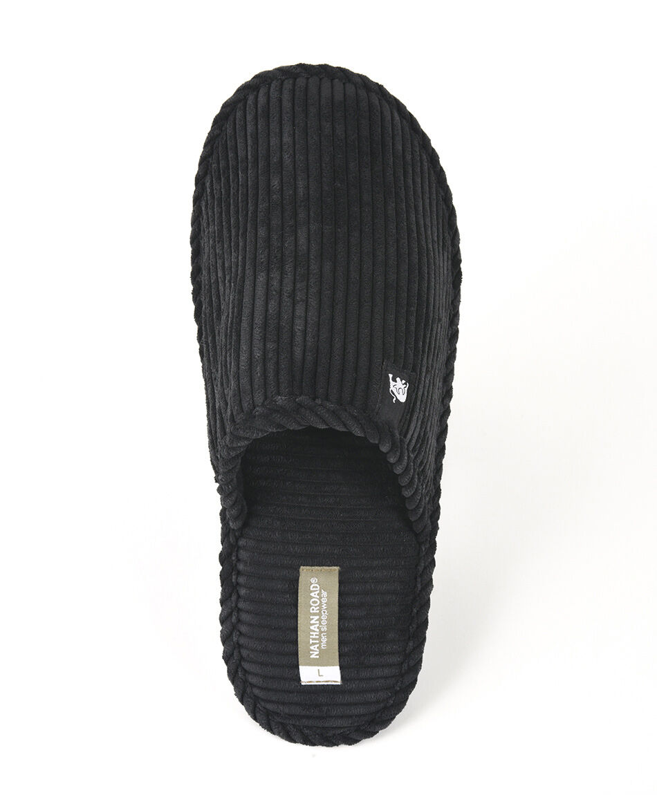 Pantufla hombre negra l&iacute;neas
