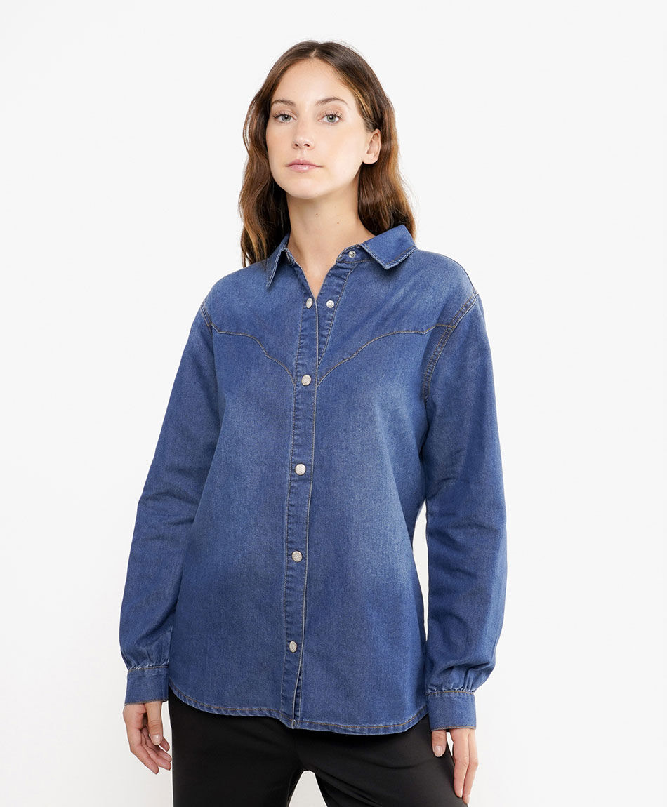 Blusa mujer denim soft blue