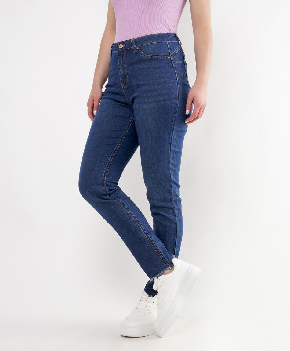 Jeans mujer basta desflecada skinny fit