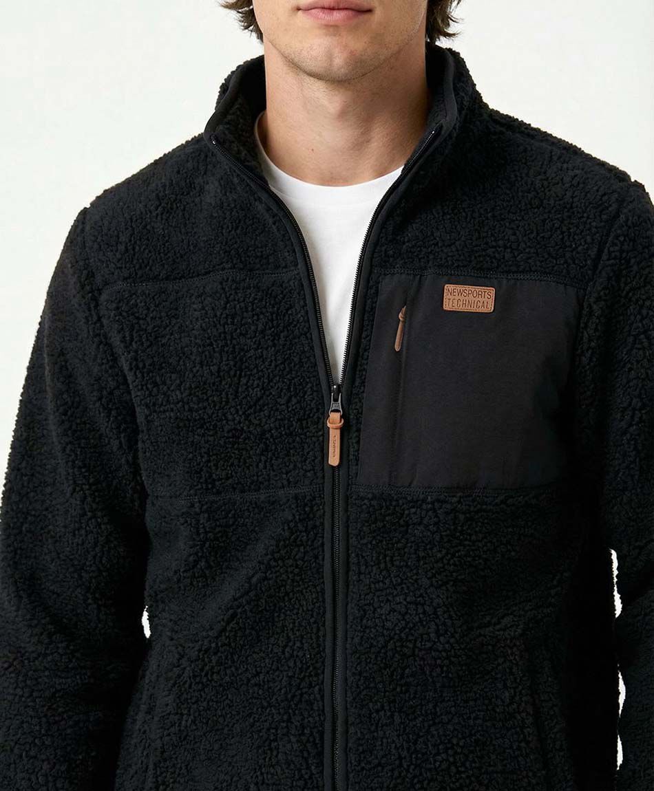 Campera deportiva hombre sherpa negro