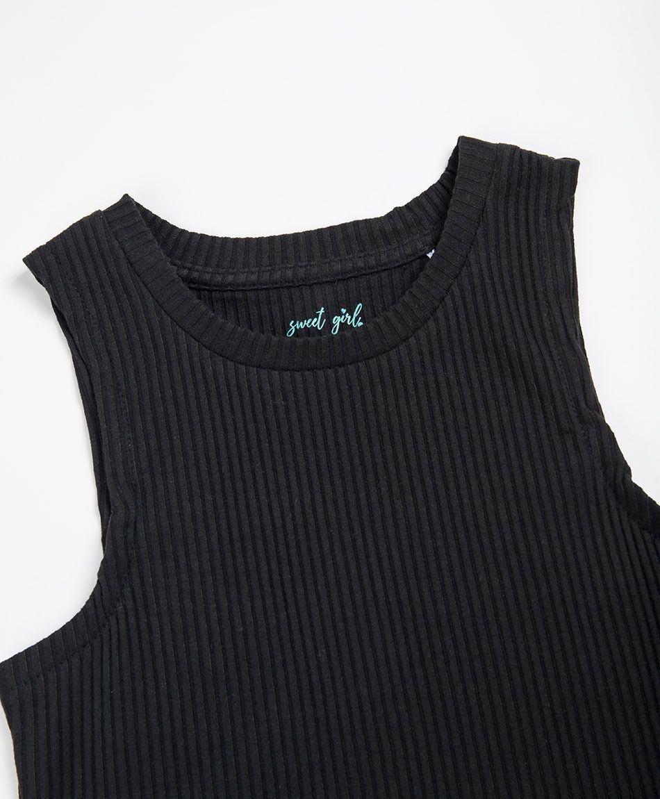 Remera ni&ntilde;a negra sin mangas