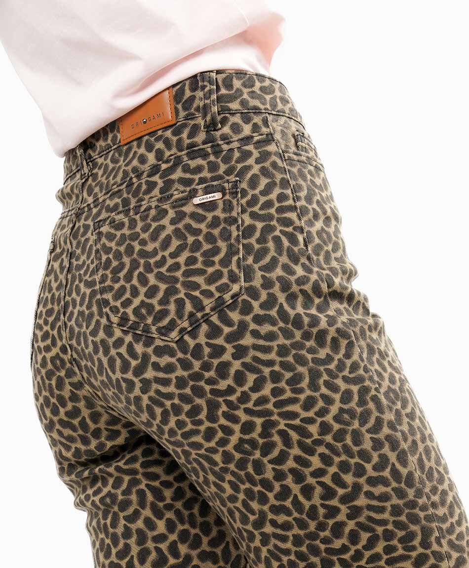Jeans mujer animal print flare