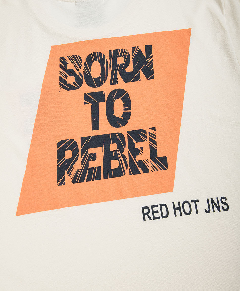 Remera hombre doble estampado rebel