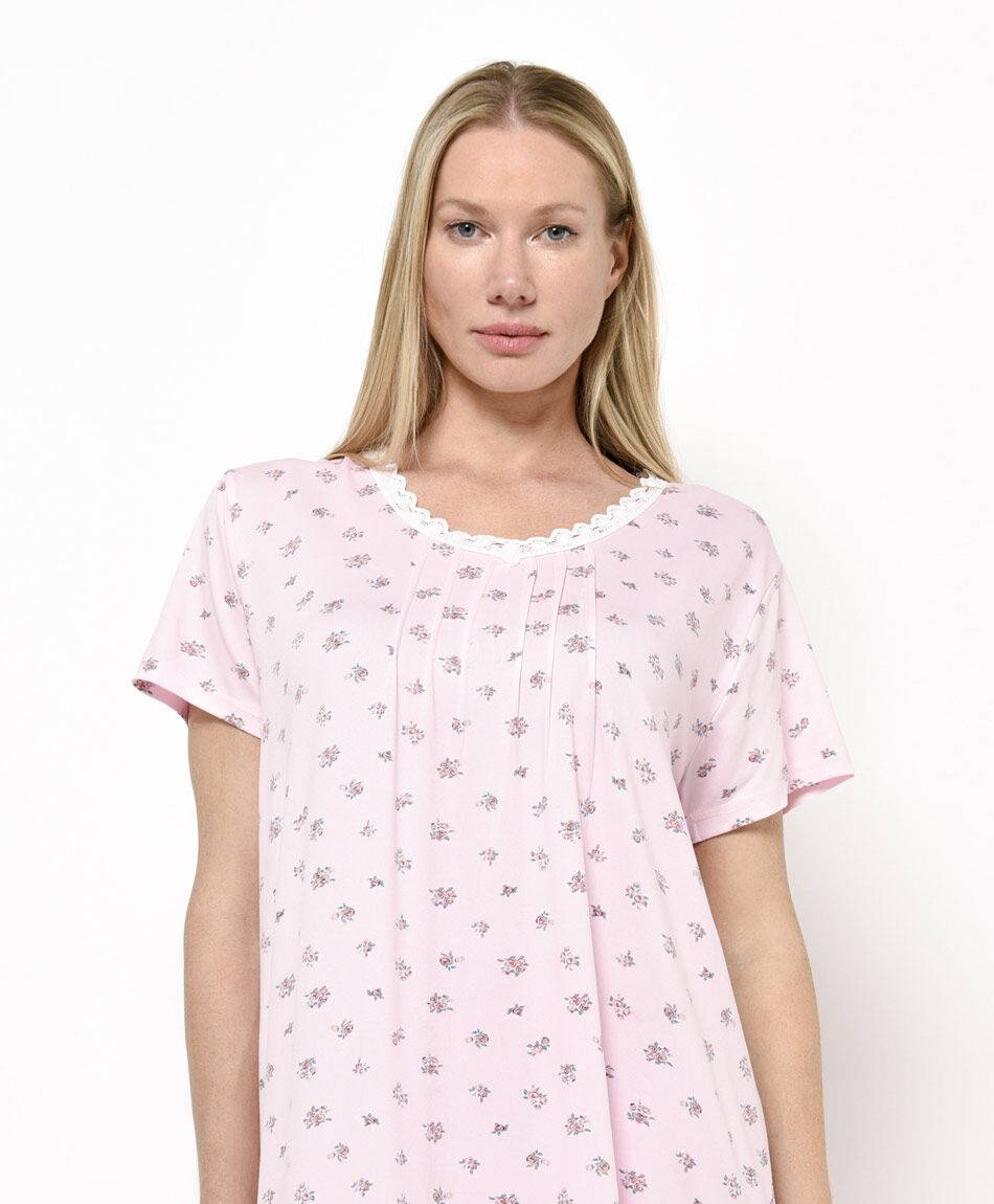 Camisa de dormir mujer florcitas rosada