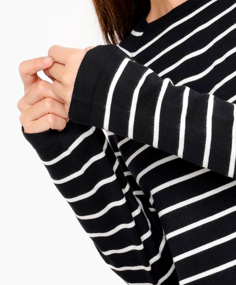 Sweater mujer lineas black and white