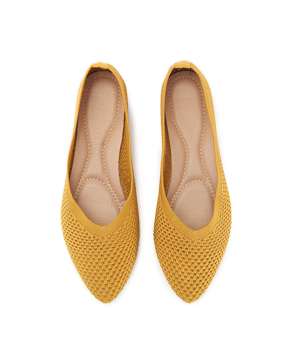 Ballerina mujer tejida mostaza