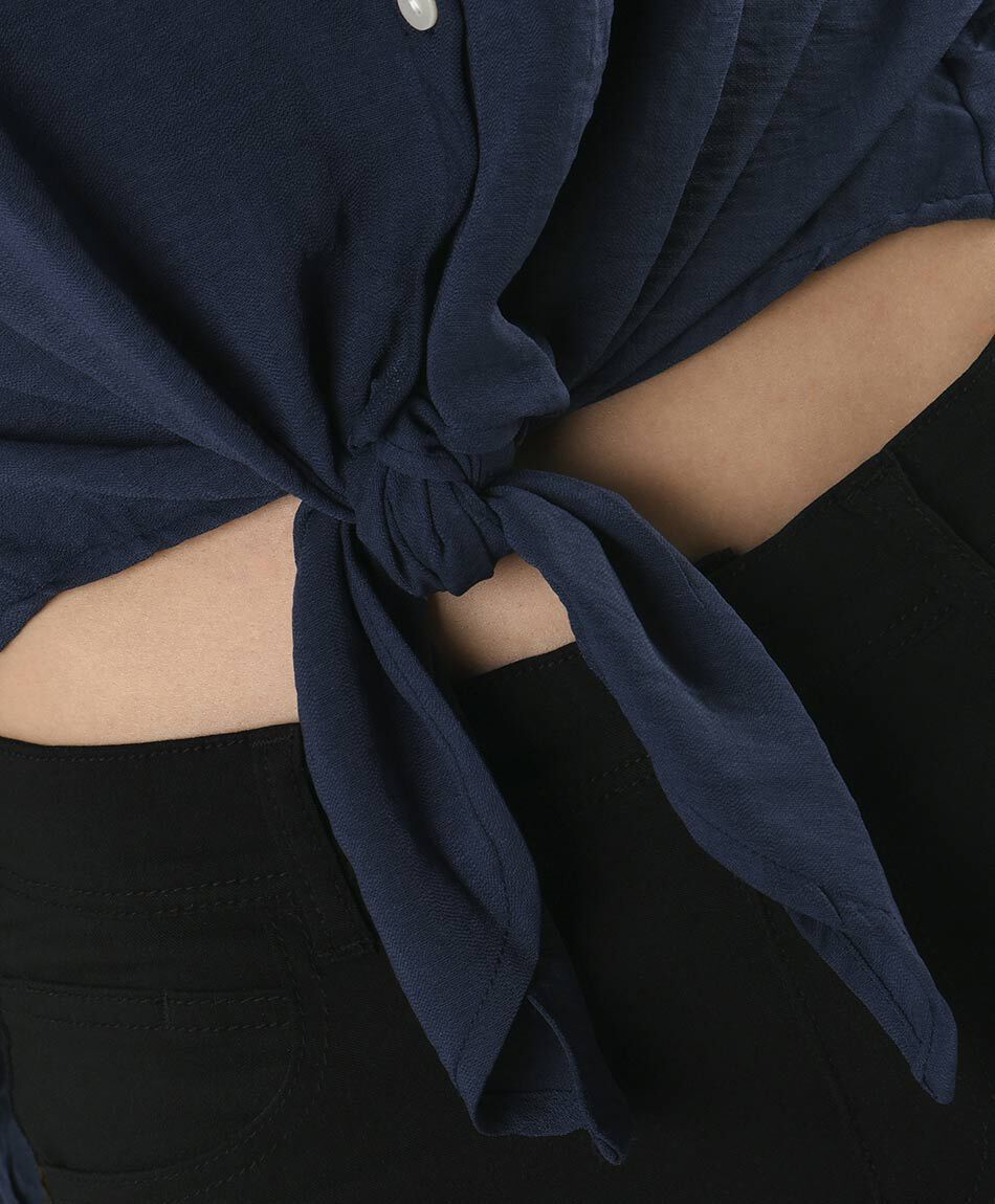 Blusa mujer nudo cintura