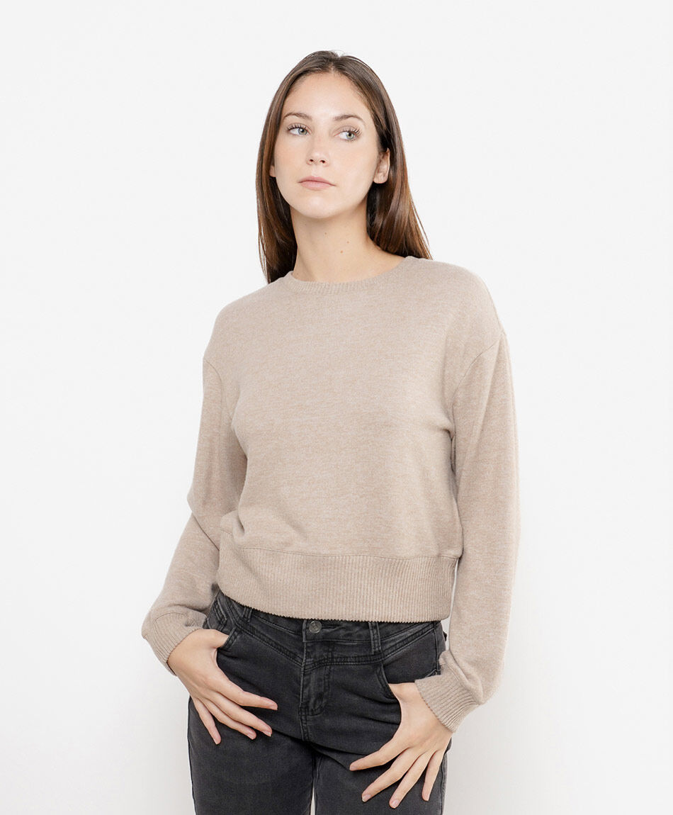 Remera mujer crop tejido