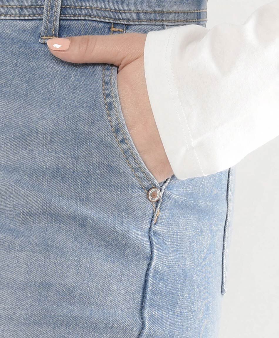 Jeans mujer bolsillo lateral wide