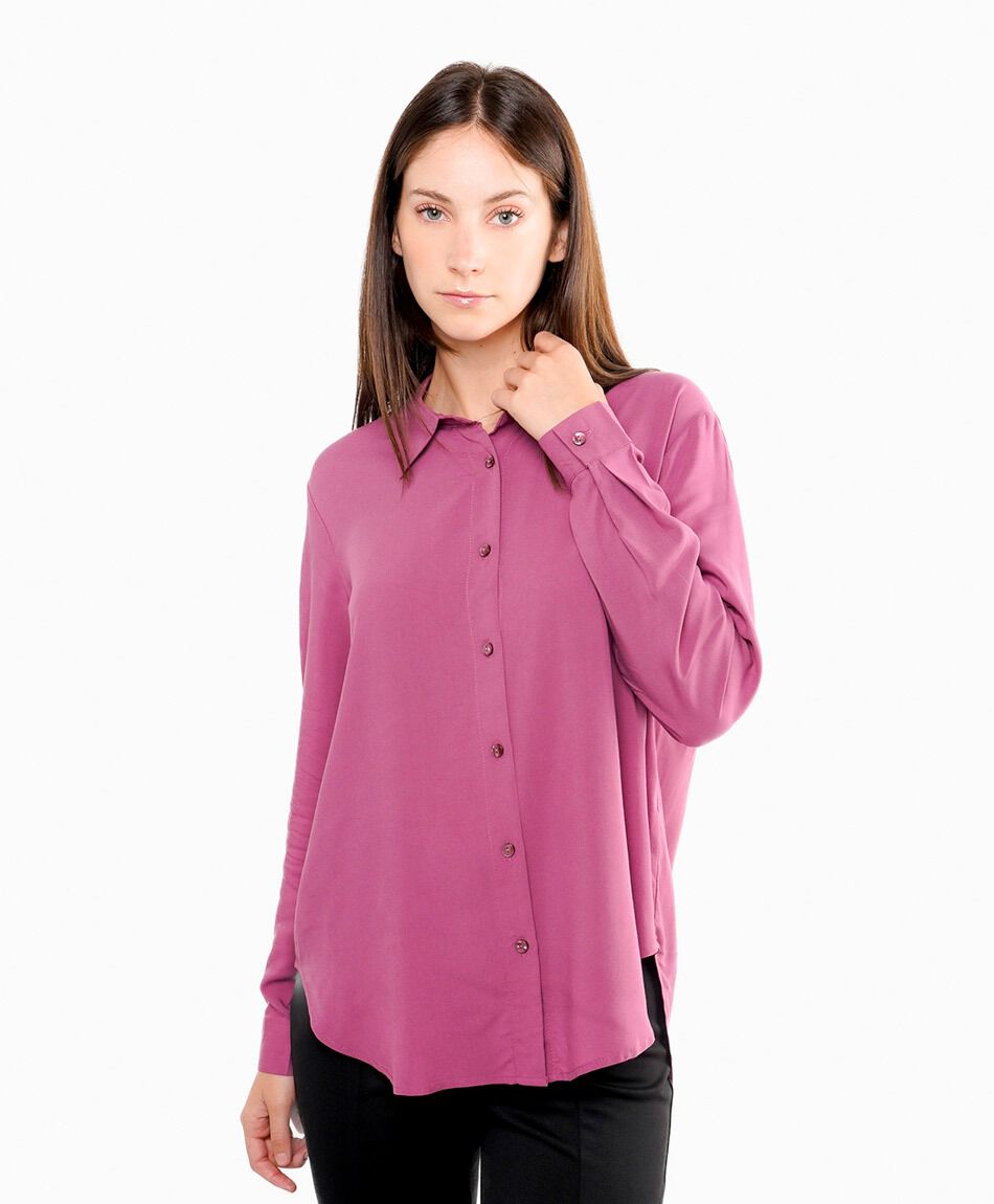 Camisa mujer lisa dark pink