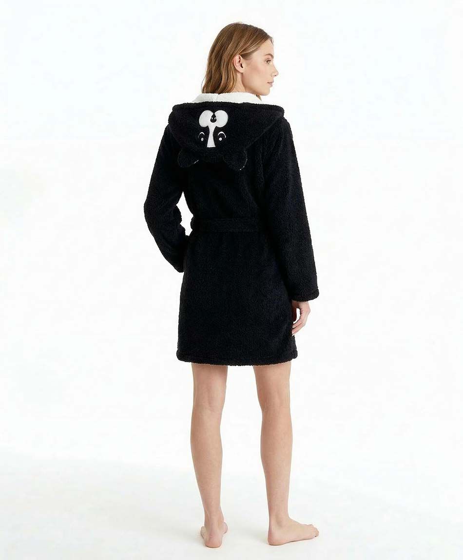 Bata mujer perro negro