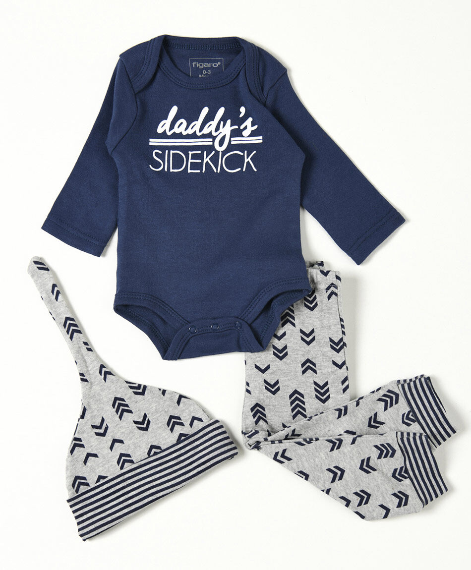 Pack 3 piezas beb&eacute; azul