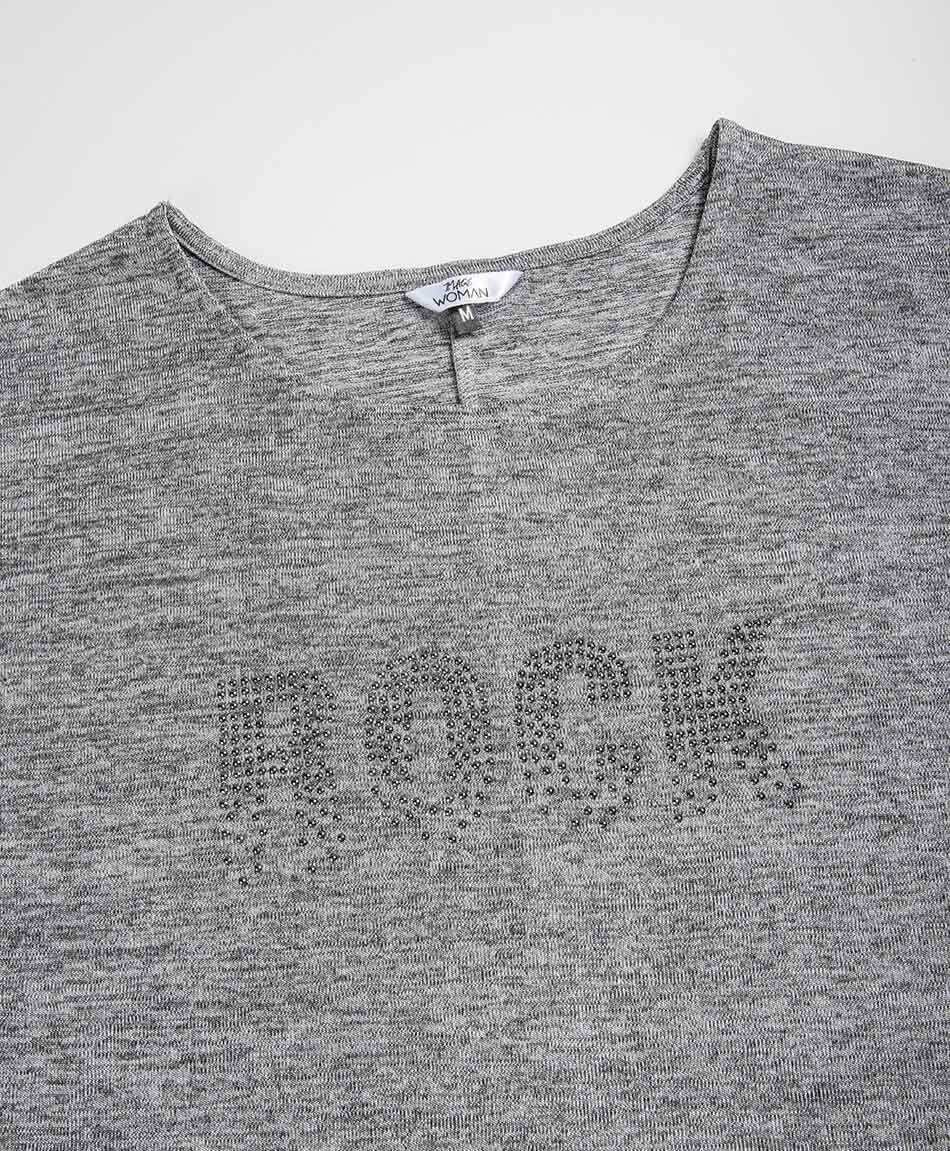 Remera mujer tachas rock