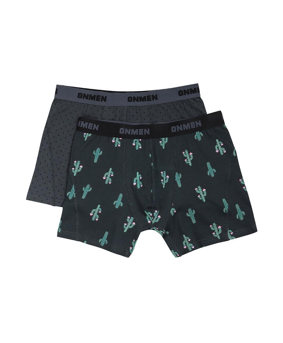 Pack 2 boxer hombre dise&ntilde;o estampado cactus