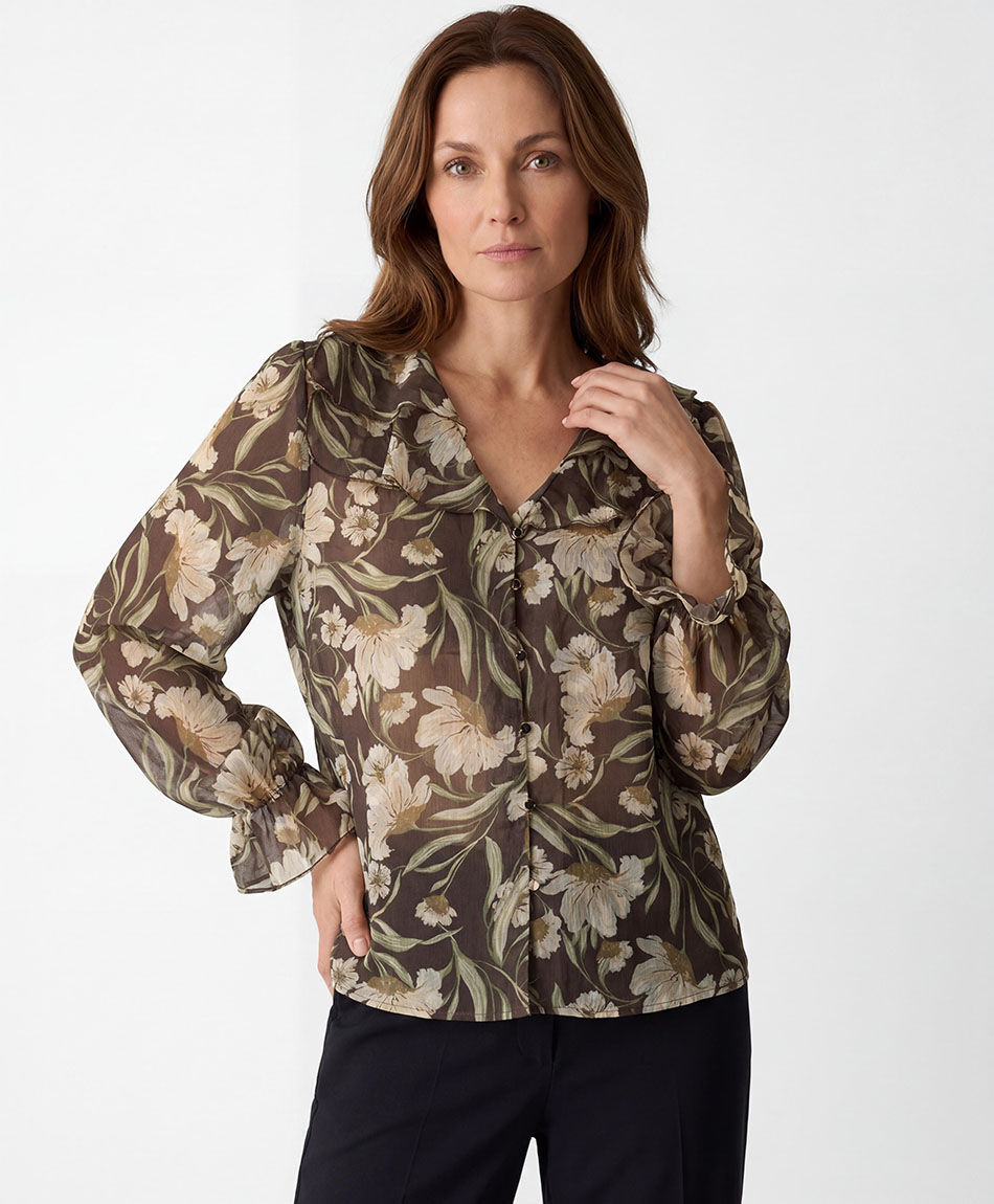 Camisa mujer chiffon flores