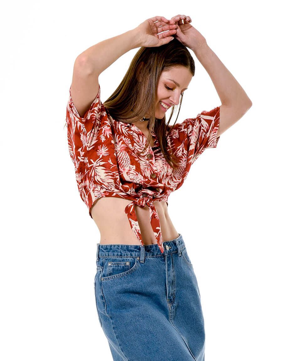 Falda denim midi