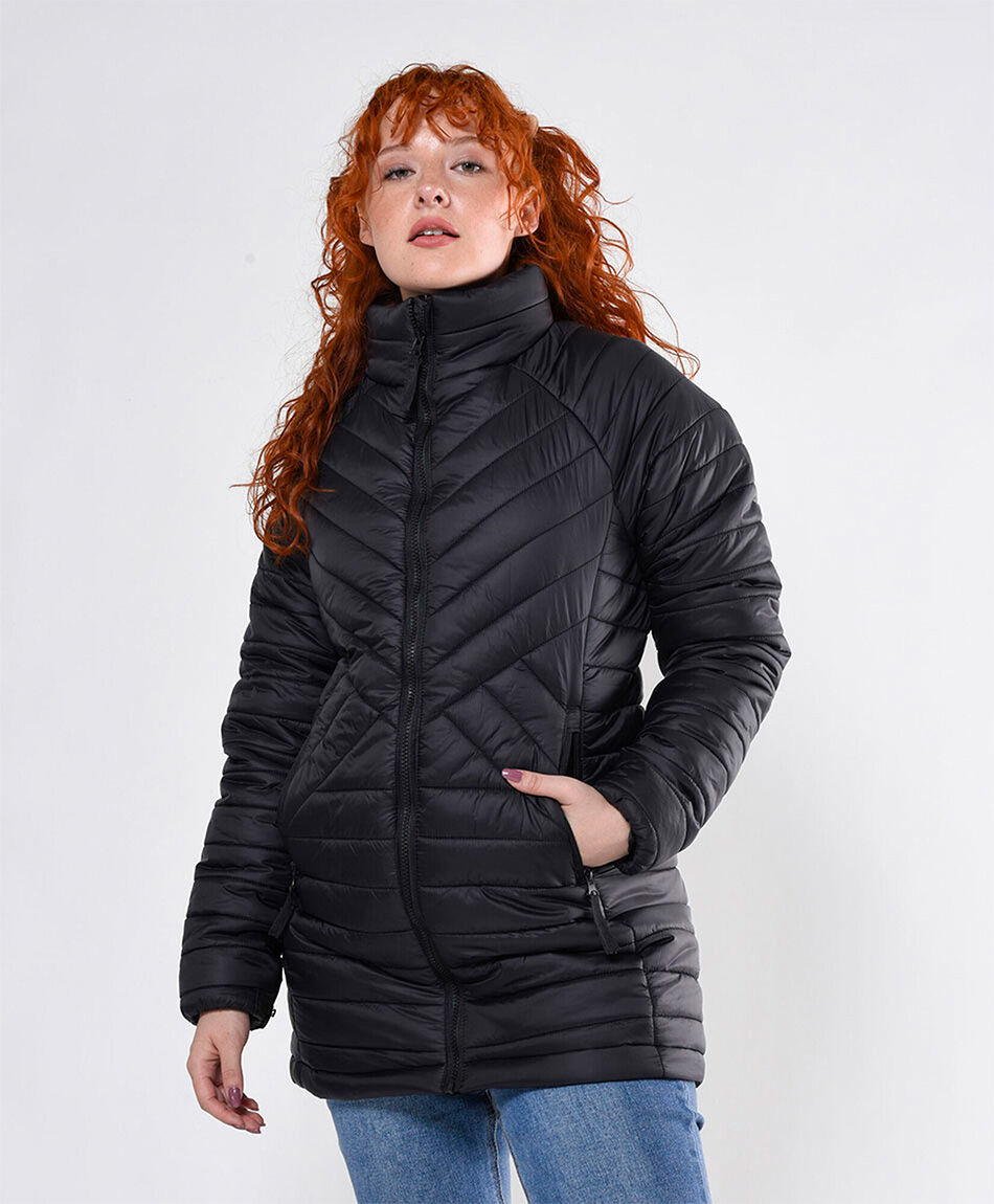 Parka mujer negra extra larga