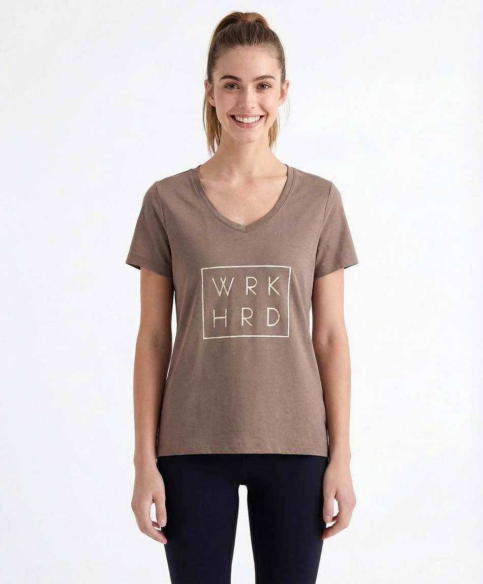 Remera deportiva mujer work hard