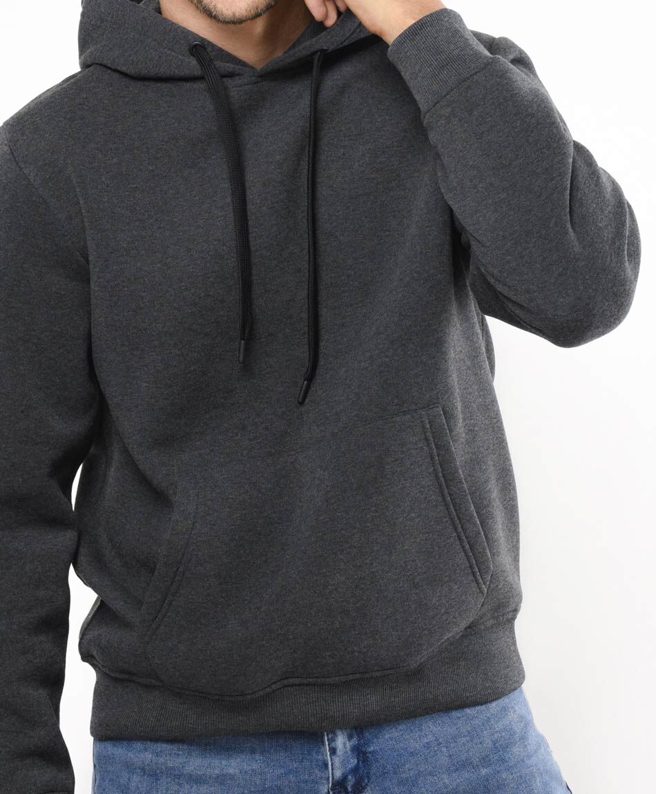 Buzo hombre liso capucha
