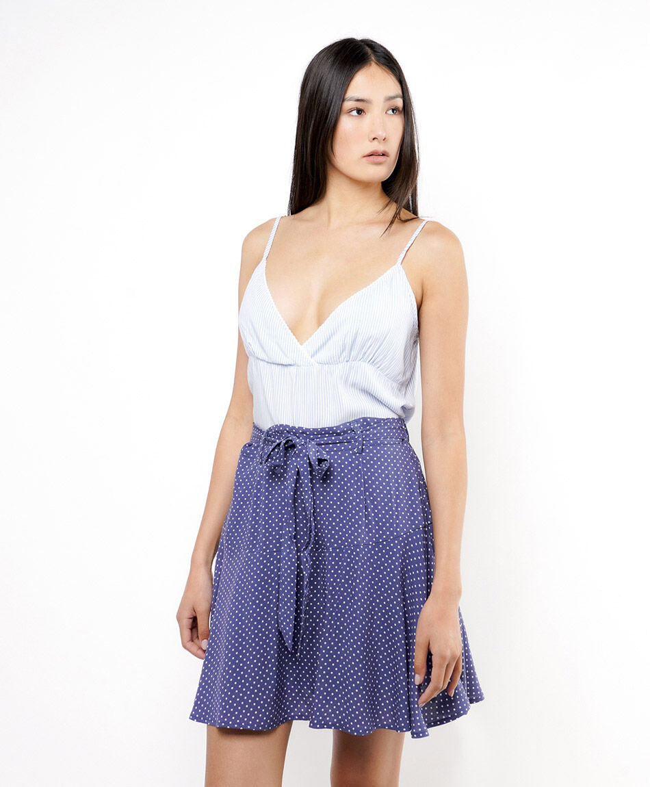 Mini pollera mujer short puntos