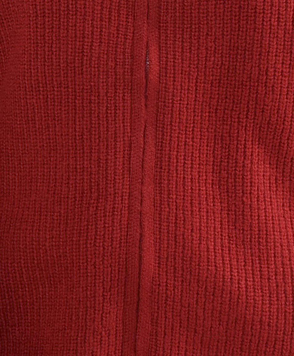 Cardigan mujer rojo cierre entero