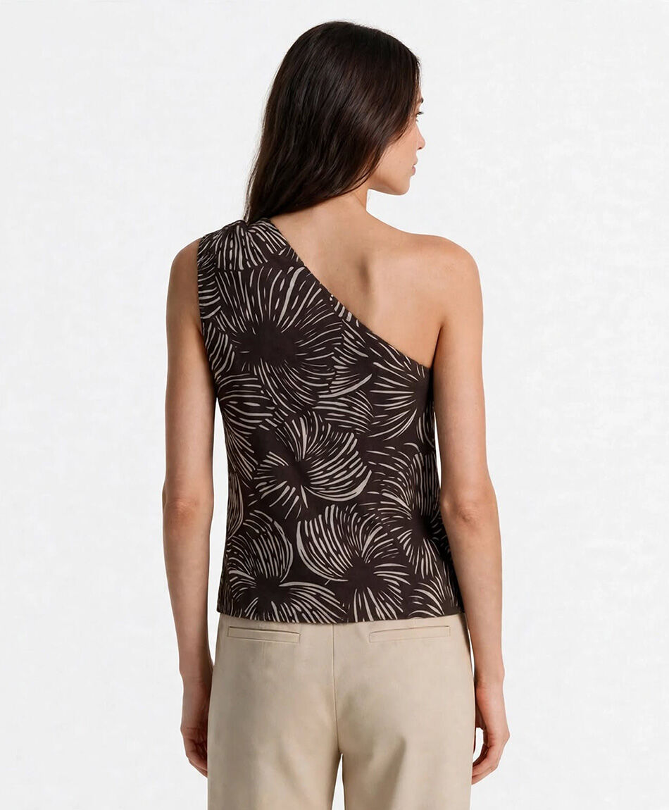 Remera mujer top asim&eacute;trica accesorio