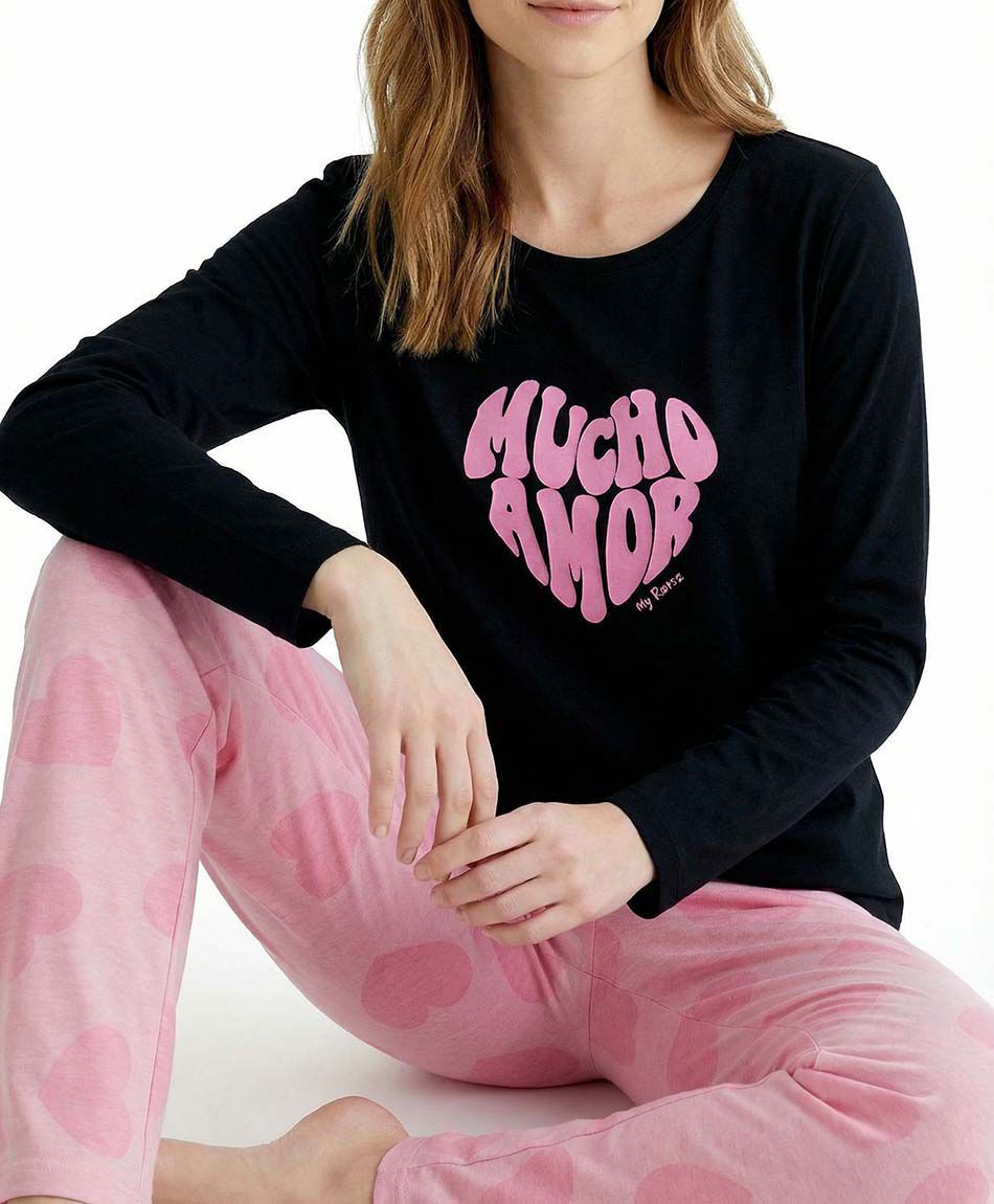 Pijama mujer print mucho amor