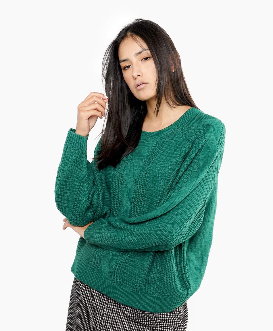 Sweater mujer textura verde