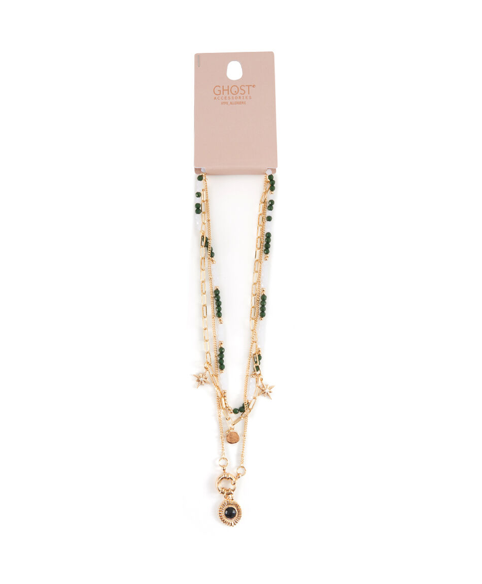 Collar mujer detalles dorados