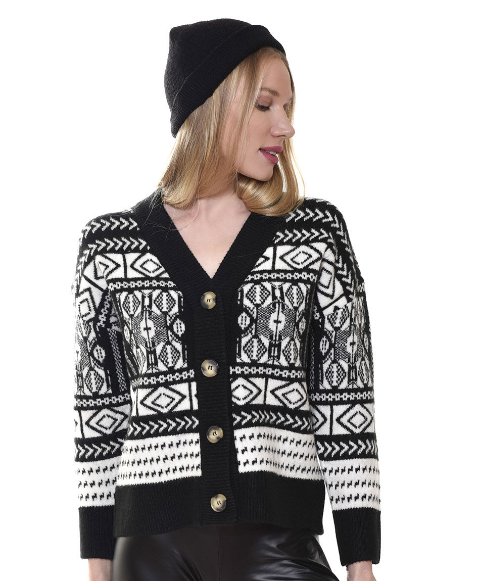 Cardigan jacquard botones