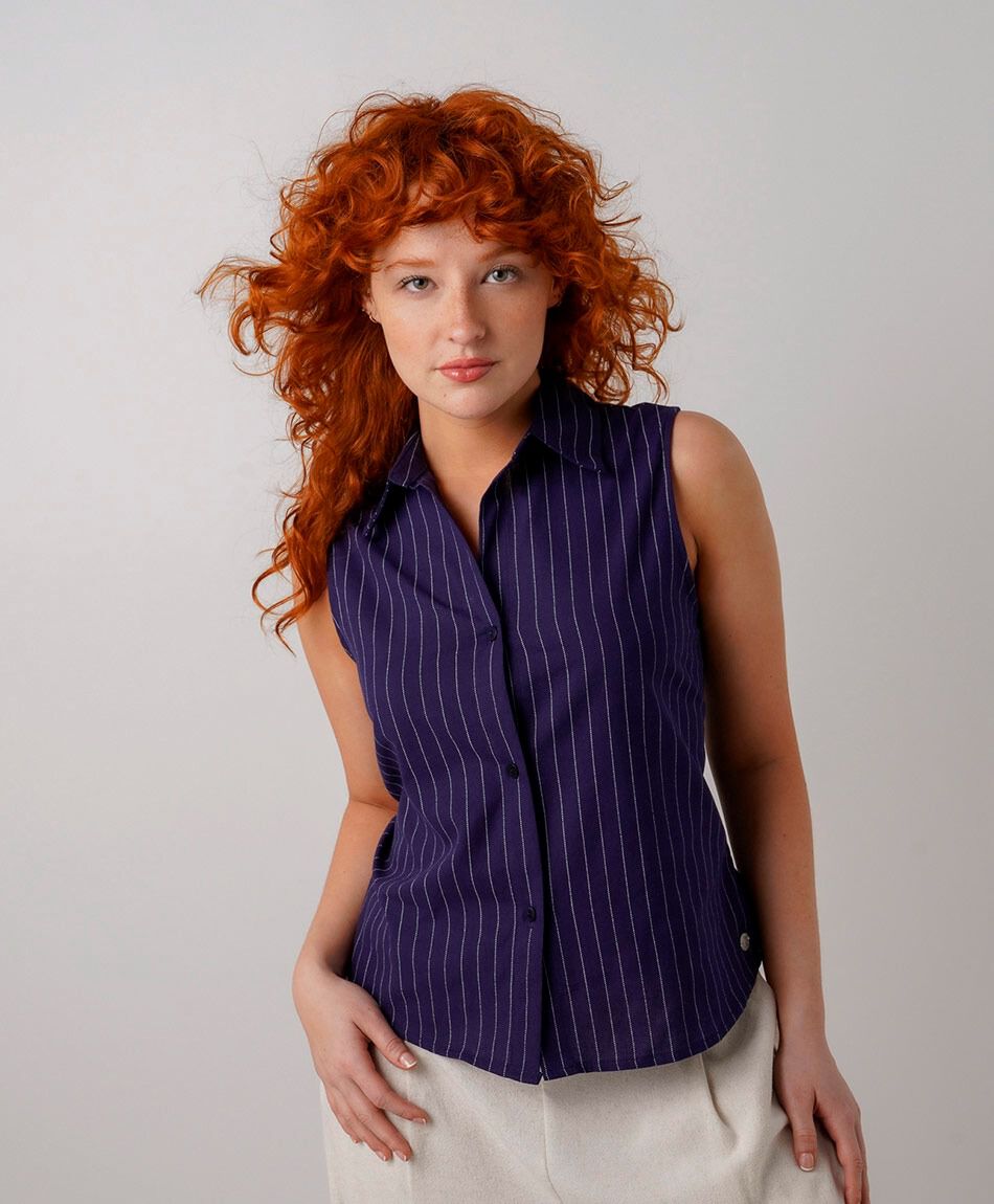 Camisa mujer rayas lino