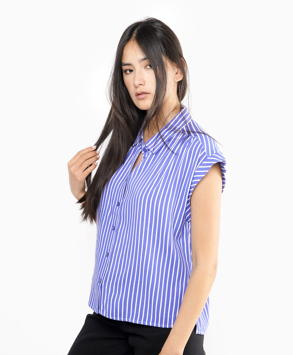Camisa mujer l&iacute;neas mini manga