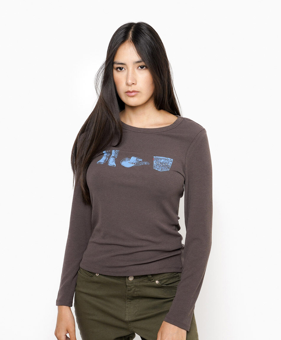 Remera mujer estampado cow girl