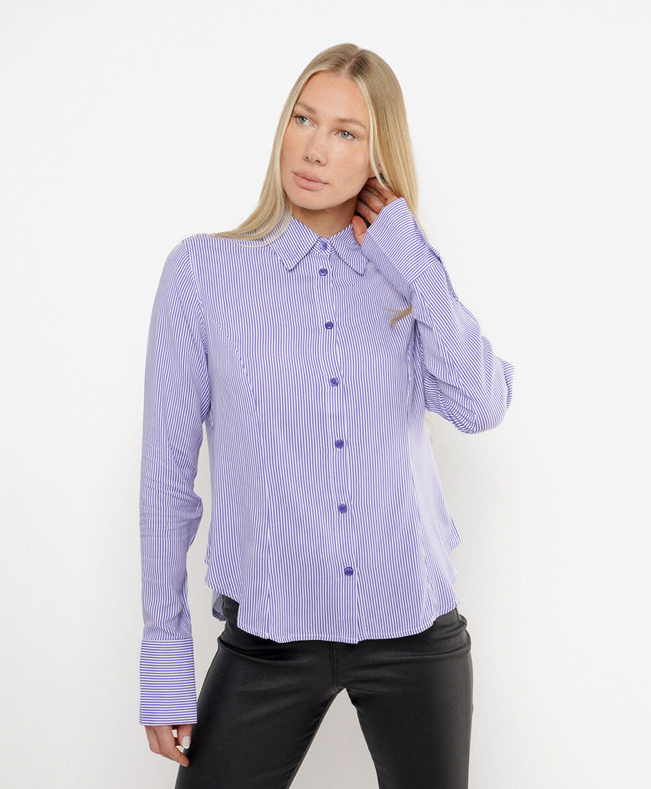 Camisa mujer listada entallada