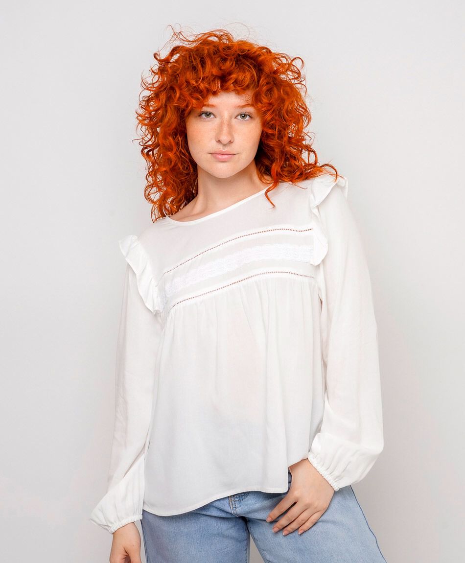 Camisa mujer vuelos laterales