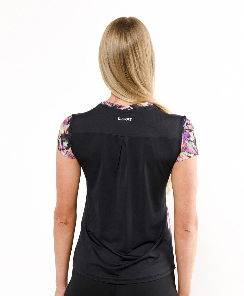 Remera deportiva mujer floral