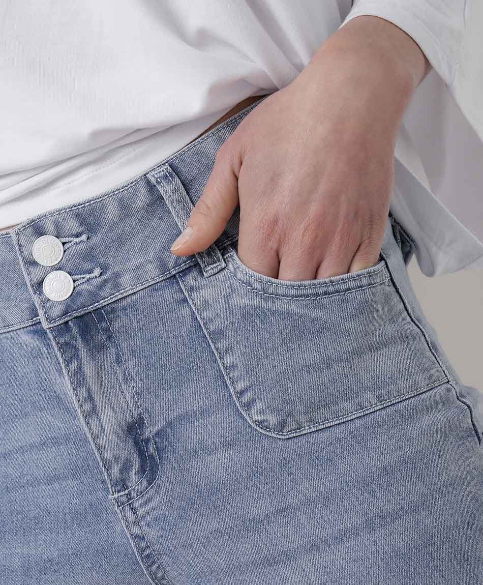 Jeans mujer flare bordado