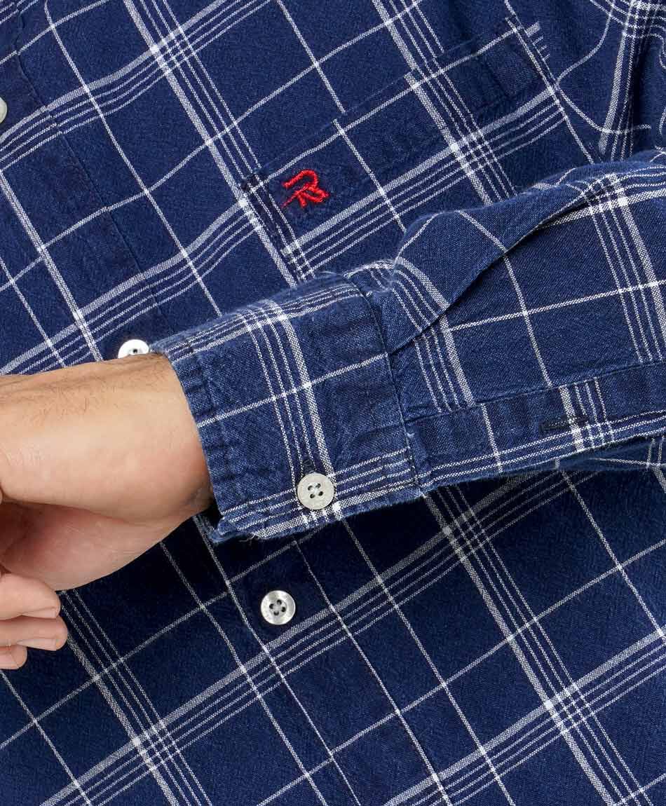 Camisa hombre cuadros azul