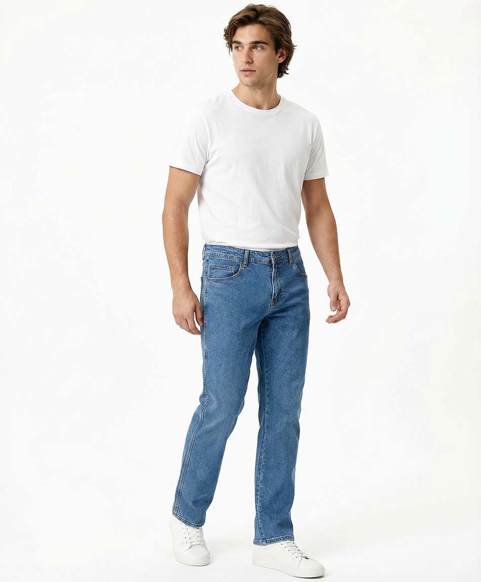 Jeans hombre azul straight
