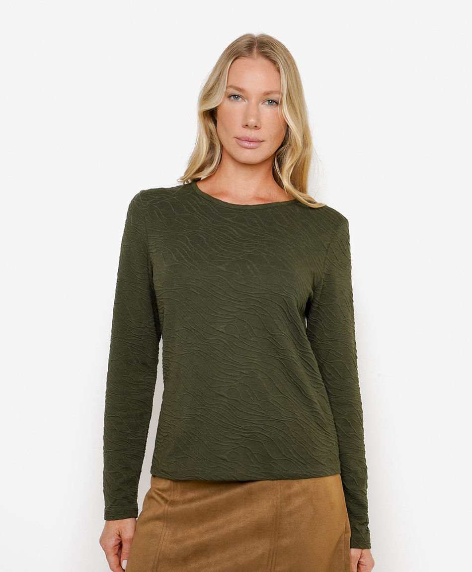 Polera mujer textura cebra verde