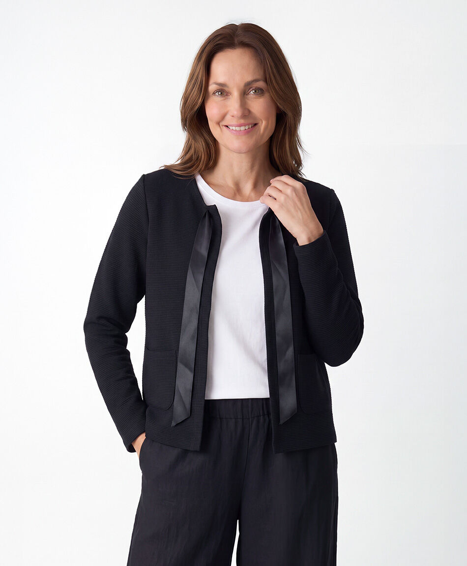 Campera mujer lazo crop