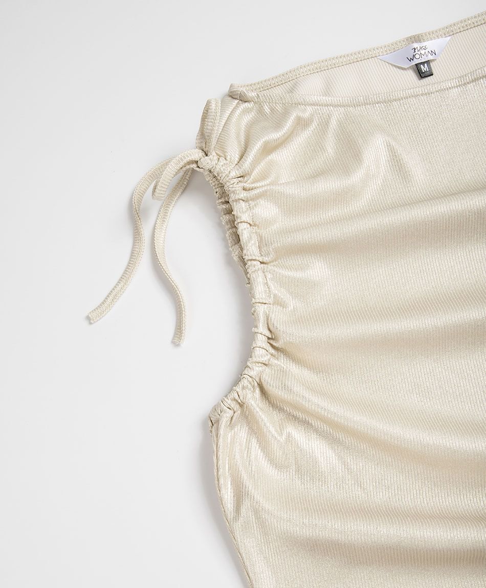 Remera mujer dorada lazo