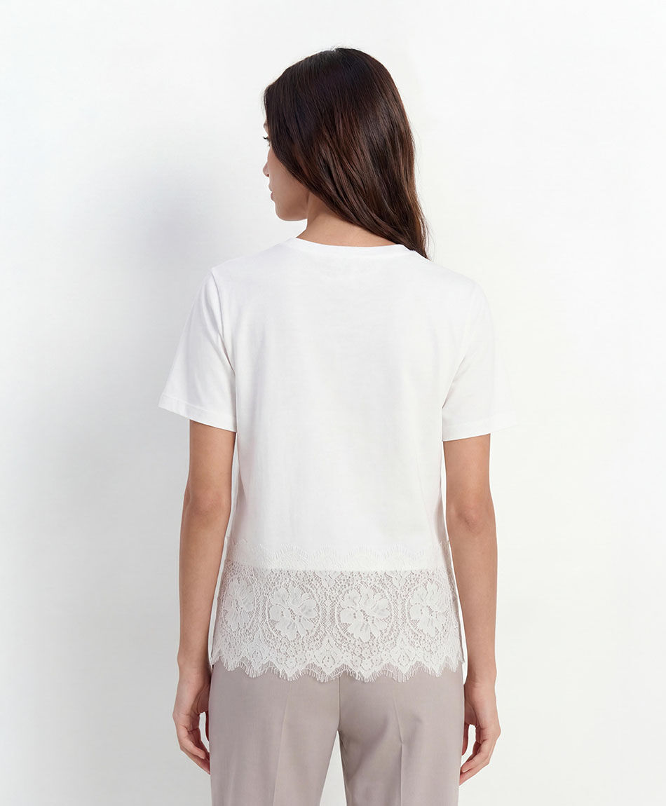 Remera mujer basta encaje colores