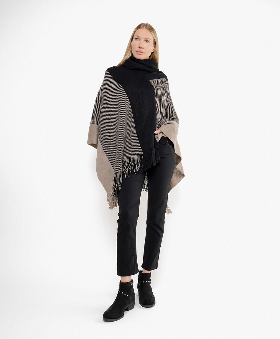 Poncho mujer mix lurex